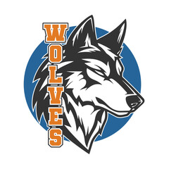 Wolf sport mascot branding vector logo design emblem.