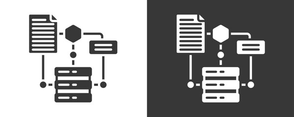 Algorithm Icon Set Vector Collection Isolated In Black And White