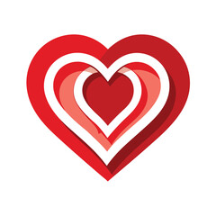 Two stylized red hearts overlapping, symbolizing love and romance on a clean background.