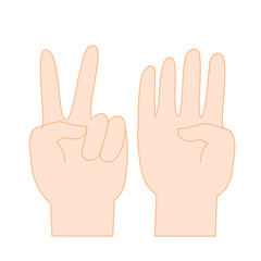 Fototapeta premium Cartoon Hand Finger Counting Concept