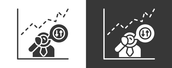 Predictive Analysis Icon Set Vector Collection Isolated In Black And White