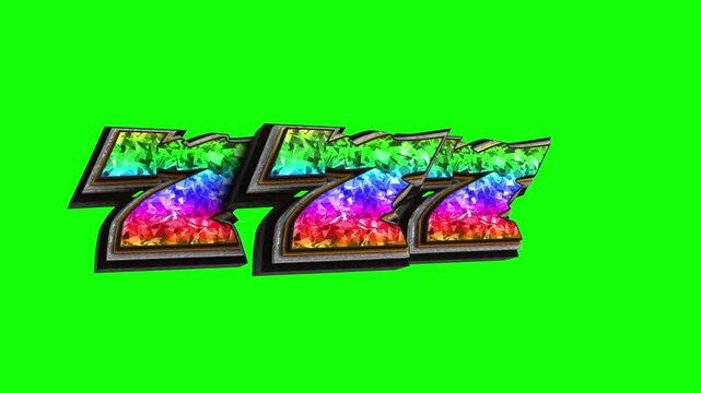 Gambling number seven 3D text loop animation