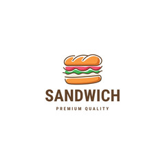 Sandwich logo design vector icon flat illustration