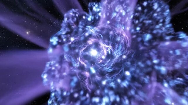 Abstract glowing energy sphere with tendrils in deep space.