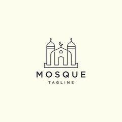 Mosque logo design vector icon flat illustration