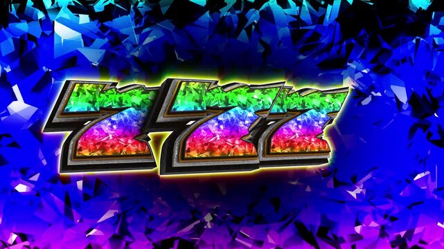 Gambling number seven 3D text loop animation