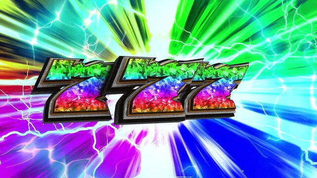 Gambling number seven 3D text loop animation