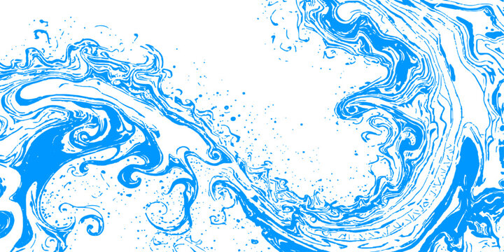 An abstract blue water splash background featuring a floral vector pattern with winter swirls, waves, and ornamental leaf curves for a seasonal nature wallpaper design