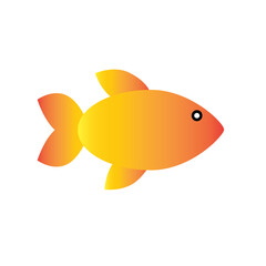 Colorful yellow gradient fish vector illustration with smooth curves, vibrant tones, and clean lines, ideal for logo, print, web, and modern design use
