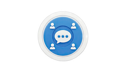 3D Chat Icon with People - Communication Concept