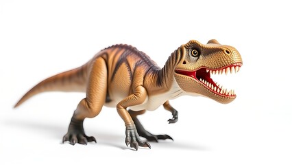 T-Rex dinosaur figurine close-up on white background