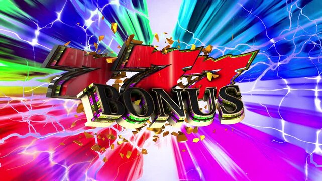 Gambling number seven 3D text loop animation