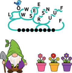 Black and White Outline Vector of Two Children Harvesting Carrots and Vegetables