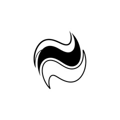 Obraz premium Swirling black and white abstract design with curved lines vector illustration
