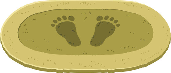 Footprint Door Mat Entry Area Rug Illustration