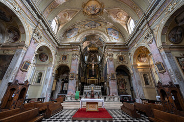 Obraz premium Interior of Chiesa di Sant’Agata nel Carmine - Bergamo, Italy