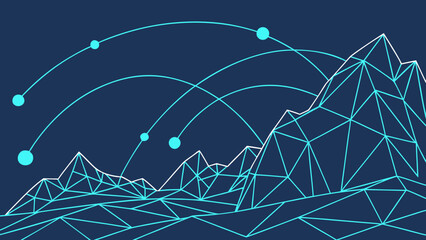 Global Digital Network Technology Data Connectivity Landscape with vector illustration