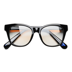 Modern Black Rectangular Reading Glasses Isolated on White