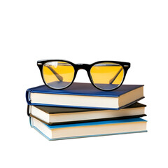 Modern Black Rectangular Reading Glasses Isolated on White