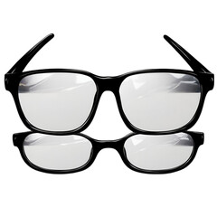 Modern Black Rectangular Reading Glasses Isolated on White