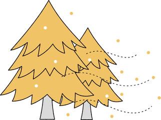 花粉を出す杉の木単色