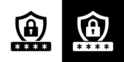 Password Icon Flat Style Vector Illustration