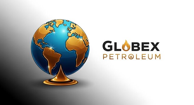 Globex Petroleum Logo with Earth Globe on a Stand.