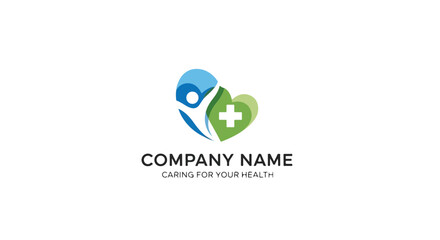 Healthcare Plus Love Logo &ndash; Clean Medical Symbol for Health Clinic and Patient Care Branding