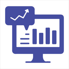 Online Analytics Icon – Data Analysis and Digital Statistics Symbol Vector EPS 10