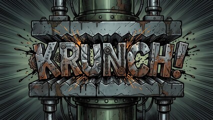 KRUNCH! Industrial Comic Gear Text Effect