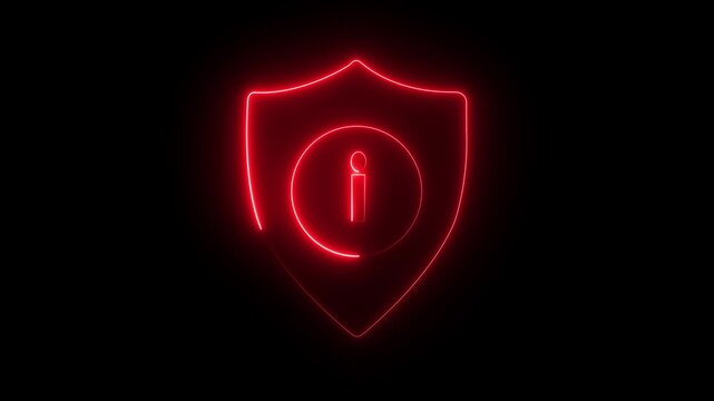 Glowing Information security measures concept on black background. safeguarding sensitive data against unauthorized access and cyber threats. motion graphics of information safety icons.4k video