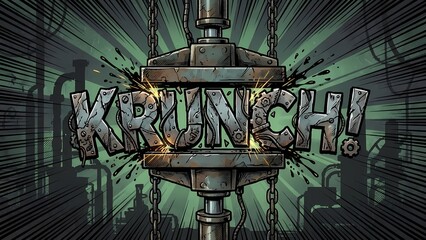 KRUNCH! Industrial Comic Gear Text Effect