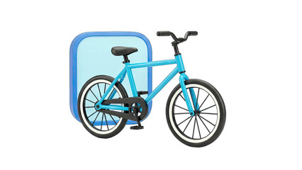 Fototapeta premium 3D Rendered Blue Bicycle with Background on White