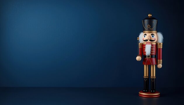 copy space Midnight Blue background with a nutcracker