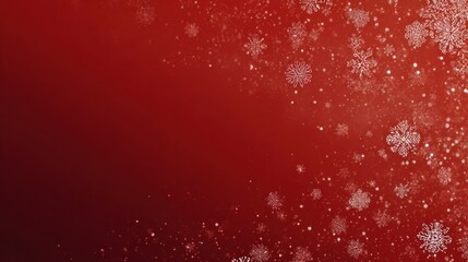 A festive red background adorned with delicate white snowflakes, creating a cheerful and seasonal atmosphere.