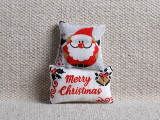 Merry christmas cushion with Santa