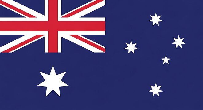 Australian National Flag Waving Proudly Representing the Commonwealth of Australia.