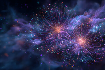 Fototapeta premium abstract fireworks background and space for text