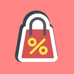 Sticker shopping bag. Black Friday Sale elements.