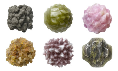 Irregular Geological Particles in Macro Detail Isolated on Transparent Background