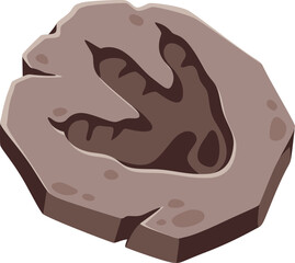 Ancient Dinosaur Footprint Fossil Illustration