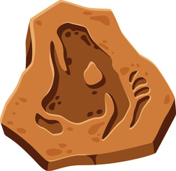 Ancient Rock Fossil Impression Illustration