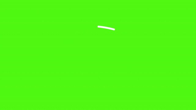 Hand drawn circle animation isolated on green screen.