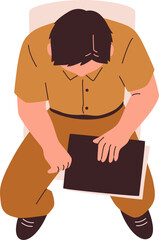 Business Person Holding Folder Overhead View Illustration