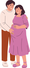 Couple Expecting Baby Illustration