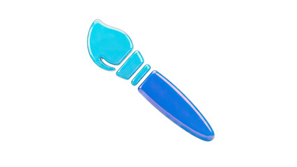 3D Rendered Paintbrush Icon on White Background