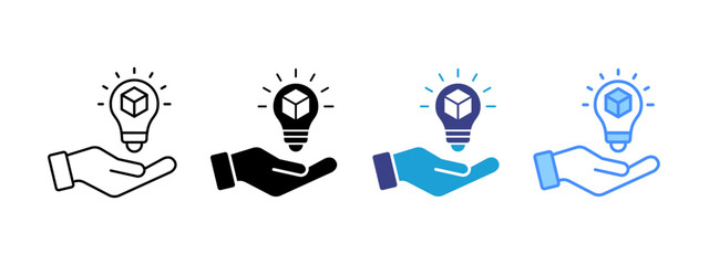 Fototapeta premium Innovation icon set multiple style collection