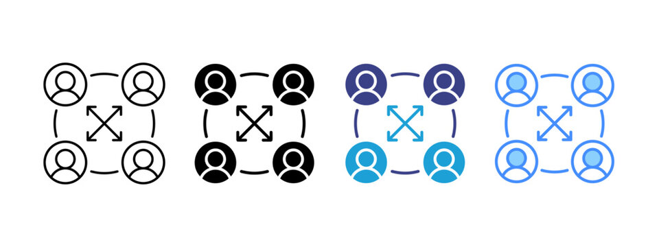 Cross Functional icon set multiple style collection