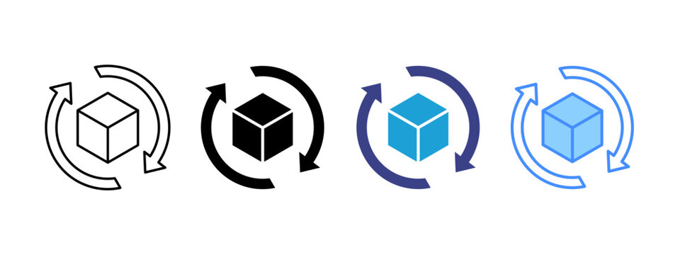 Product Lifecycle icon set multiple style collection