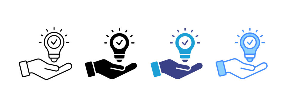 Solution icon set multiple style collection